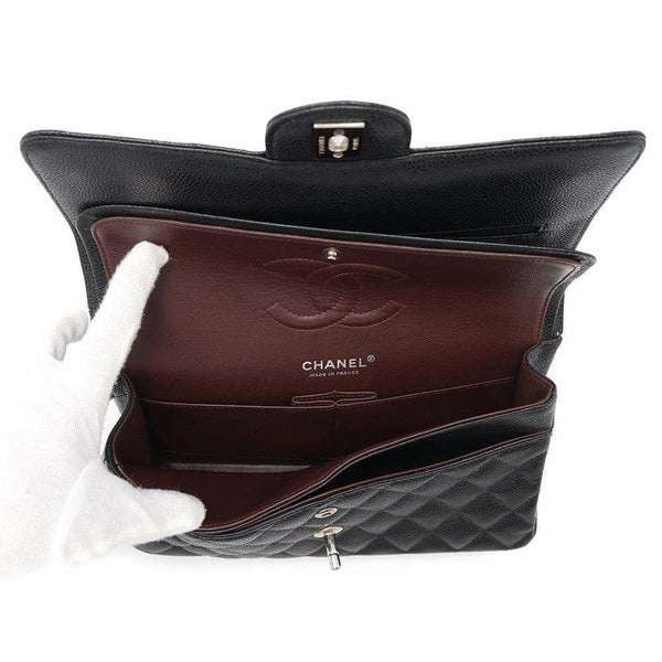 シャネル チェーンショルダーバッグ マトラッセ25 ココマーク キャビアスキン ダブルチェーン A01112 CHANEL 黒