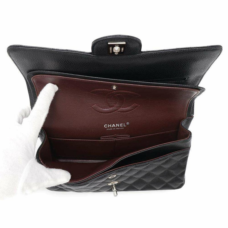 シャネル チェーンショルダーバッグ マトラッセ25 ココマーク キャビアスキン ダブルチェーン A01112 CHANEL 黒