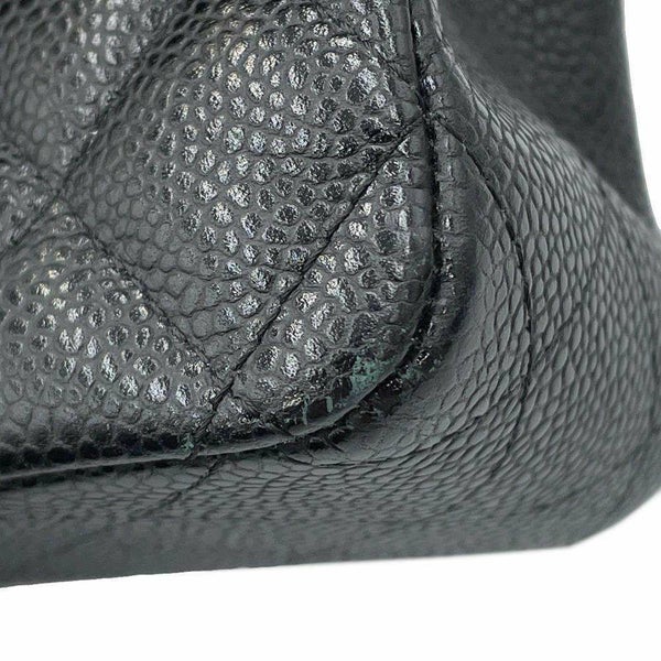 シャネル チェーンショルダーバッグ マトラッセ25 ココマーク キャビアスキン ダブルチェーン A01112 CHANEL 黒