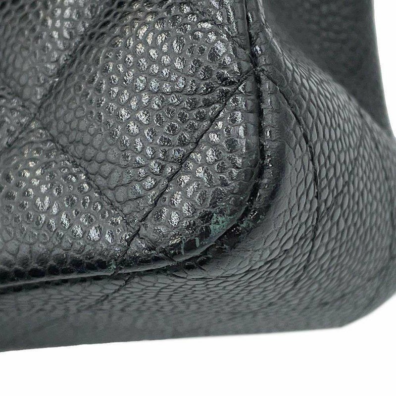 シャネル チェーンショルダーバッグ マトラッセ25 ココマーク キャビアスキン ダブルチェーン A01112 CHANEL 黒