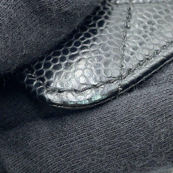 シャネル チェーンショルダーバッグ マトラッセ25 ココマーク キャビアスキン ダブルチェーン A01112 CHANEL 黒