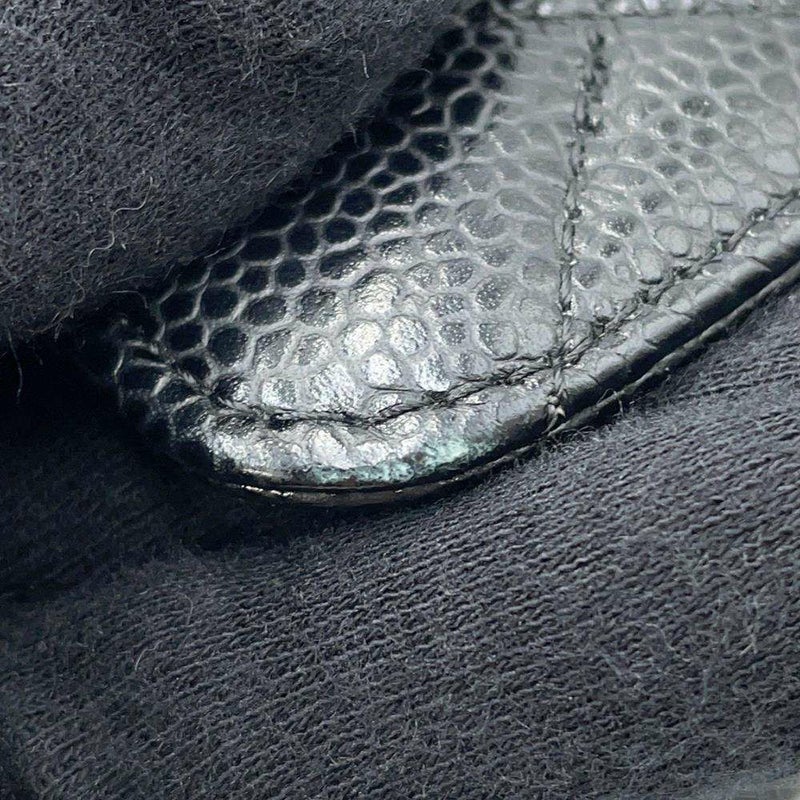 シャネル チェーンショルダーバッグ マトラッセ25 ココマーク キャビアスキン ダブルチェーン A01112 CHANEL 黒