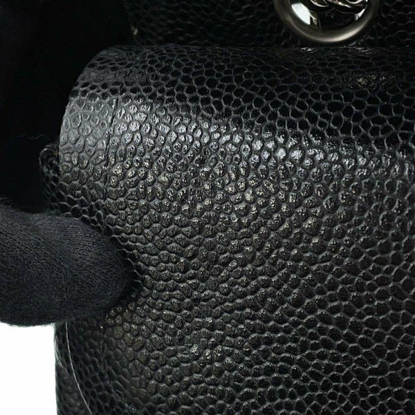 シャネル チェーンショルダーバッグ マトラッセ25 ココマーク キャビアスキン ダブルチェーン A01112 CHANEL 黒