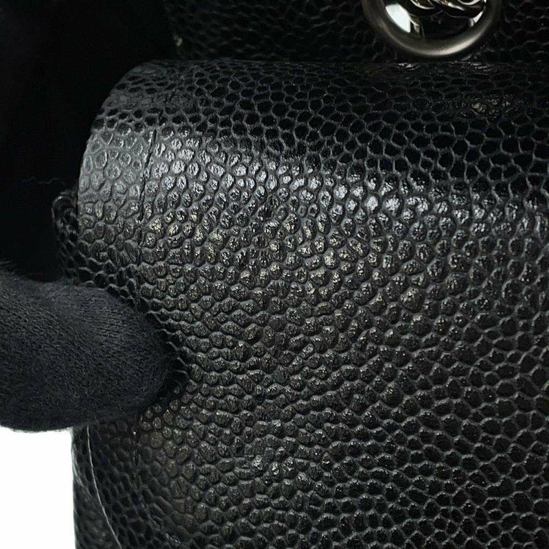 シャネル チェーンショルダーバッグ マトラッセ25 ココマーク キャビアスキン ダブルチェーン A01112 CHANEL 黒