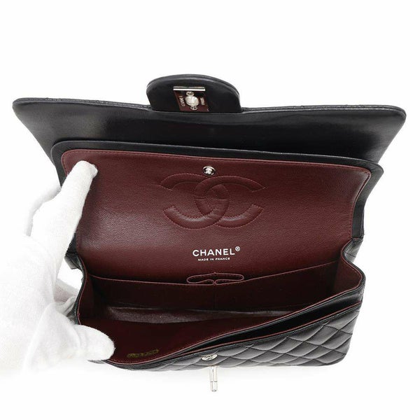 シャネル チェーンショルダーバッグ マトラッセ25 ココマーク ダブルチェーン ラムスキン A01112 CHANEL 黒