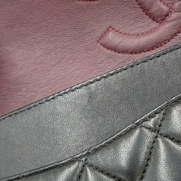 シャネル チェーンショルダーバッグ マトラッセ25 ココマーク ダブルチェーン ラムスキン A01112 CHANEL 黒