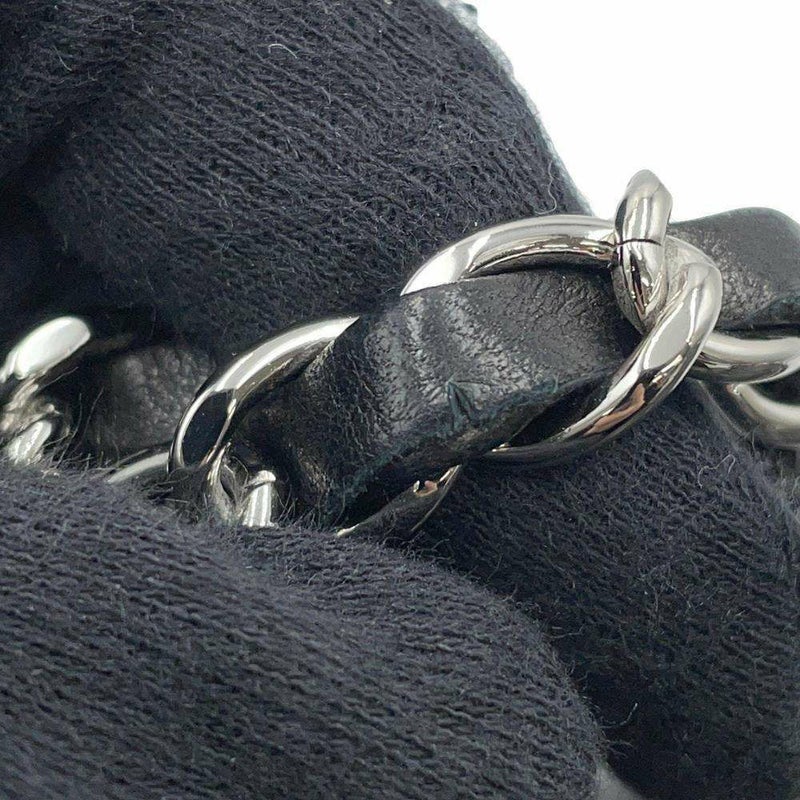 シャネル チェーンショルダーバッグ マトラッセ25 ココマーク ダブルチェーン ラムスキン A01112 CHANEL 黒