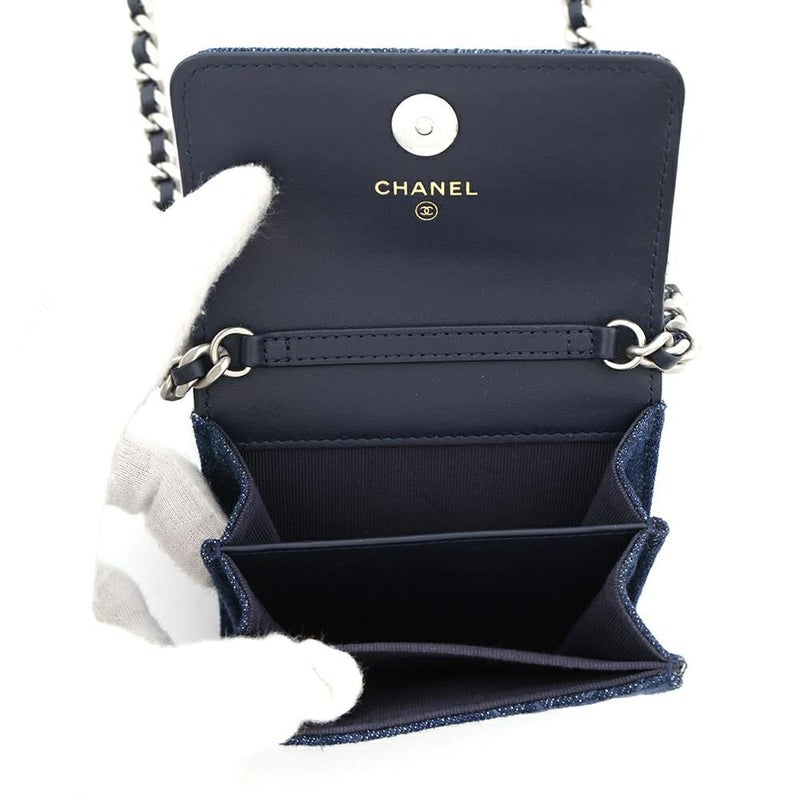 シャネル チェーンウォレット 19 コインパース デニム AP1787 CHANEL 財布