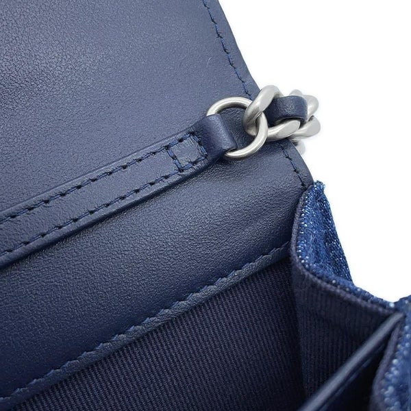 シャネル チェーンウォレット 19 コインパース デニム AP1787 CHANEL 財布