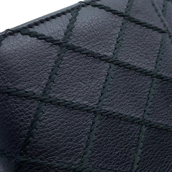 シャネル チェーンウォレット ワイルドステッチ ココマーク レザー CHANEL 財布 黒