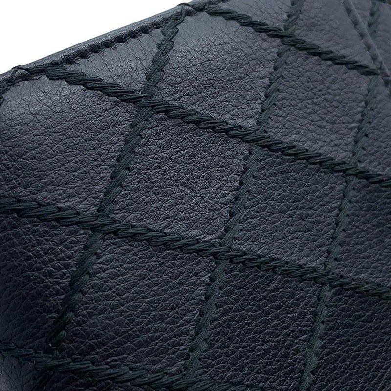 シャネル チェーンウォレット ワイルドステッチ ココマーク レザー CHANEL 財布 黒
