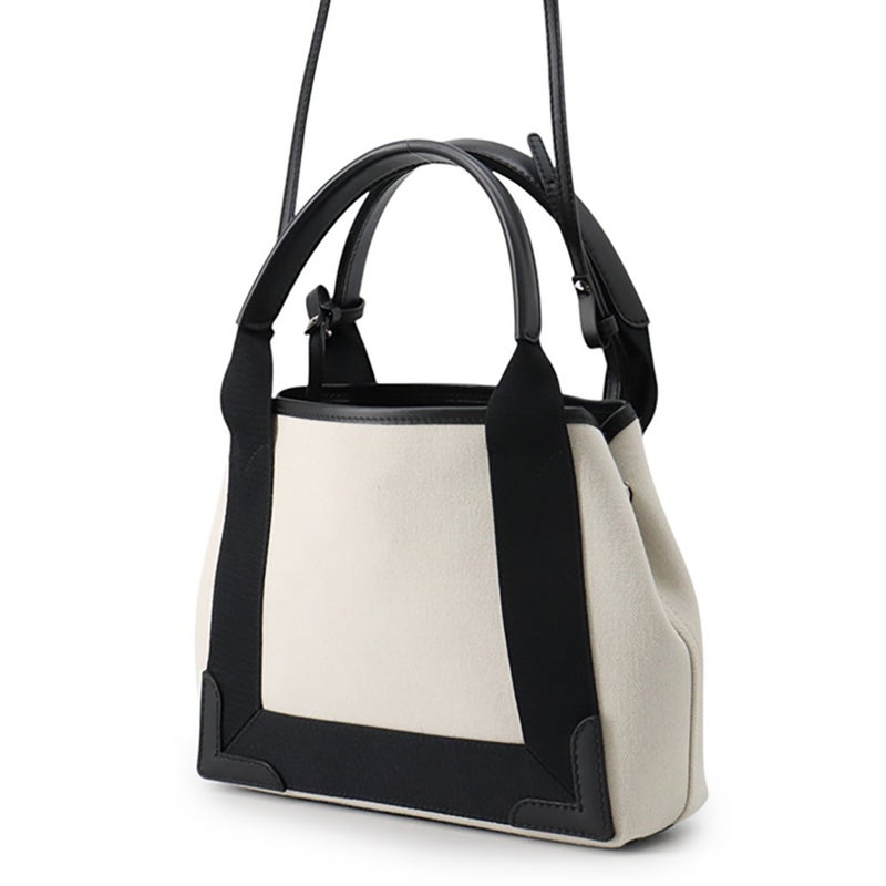 バレンシアガ ハンドバッグ ネイビーカバ XS ポーチ付 390346 BALENCIAGA 2way 白 黒