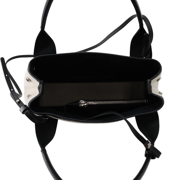 バレンシアガ ハンドバッグ ネイビーカバ XS ポーチ付 390346 BALENCIAGA 2way 白 黒
