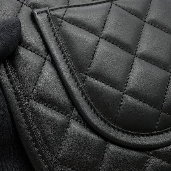 シャネル チェーンショルダーバッグ マトラッセ ココマーク ホーボー ラムスキン CHANEL 2ｗay 黒