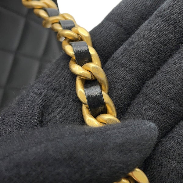 シャネル チェーンショルダーバッグ マトラッセ ココマーク ホーボー ラムスキン CHANEL 2ｗay 黒