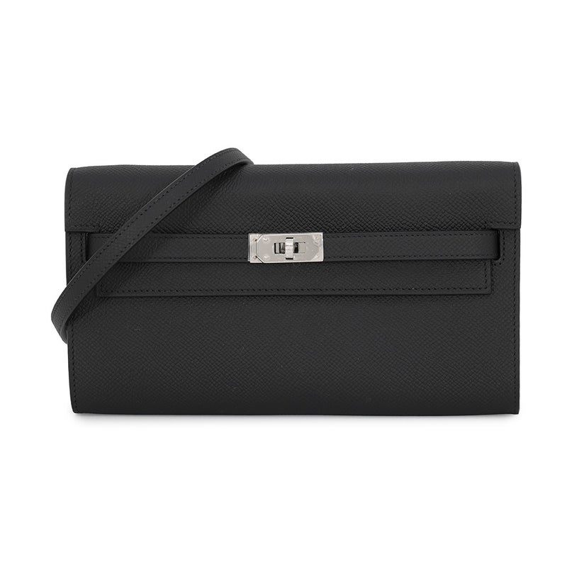 エルメス ケリーウォレット ロング トゥーゴー ブラック/シルバー金具 エプソン G刻印 長財布 黒