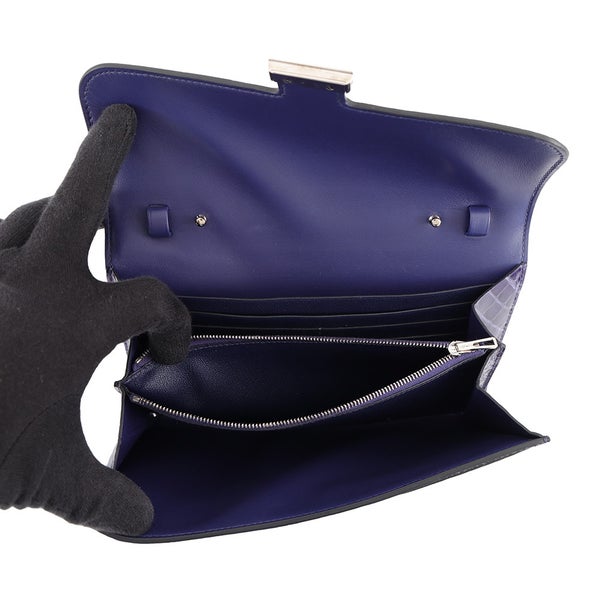エルメス 長財布 コンスタンス トゥーゴー ロング アメジスト/シルバー金具 アリゲーターシャイン Z刻印 財布