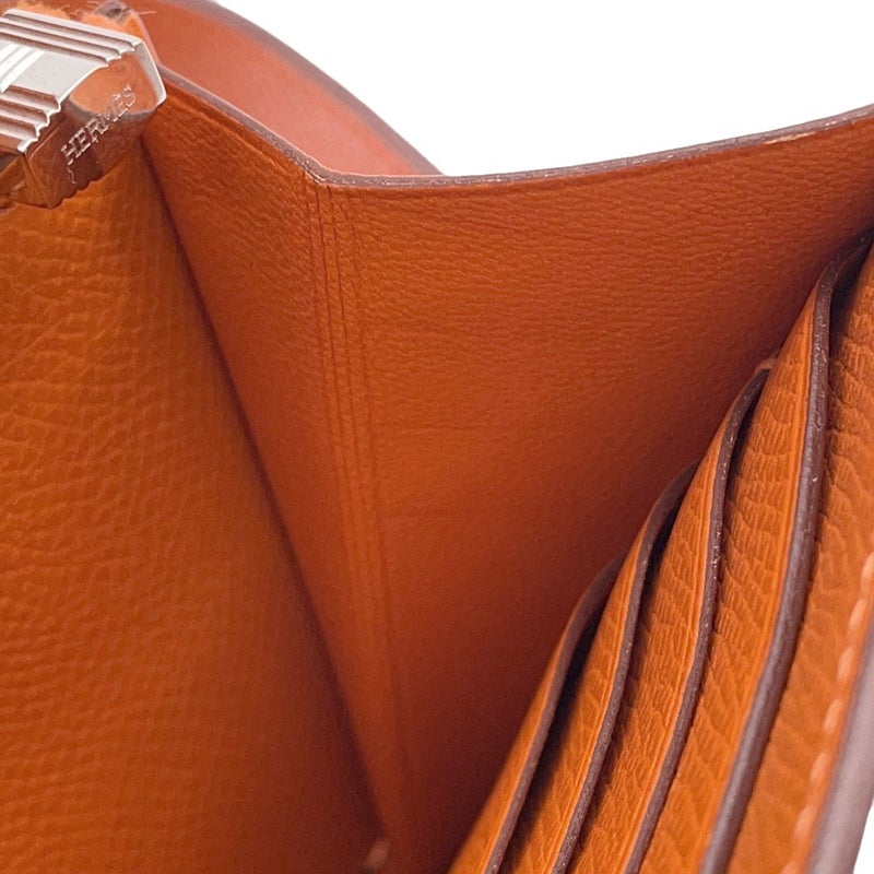 エルメス 長財布 ケリーウォレット ロング オレンジ/シルバー金具 エプソン □P刻印 HERMES 財布
