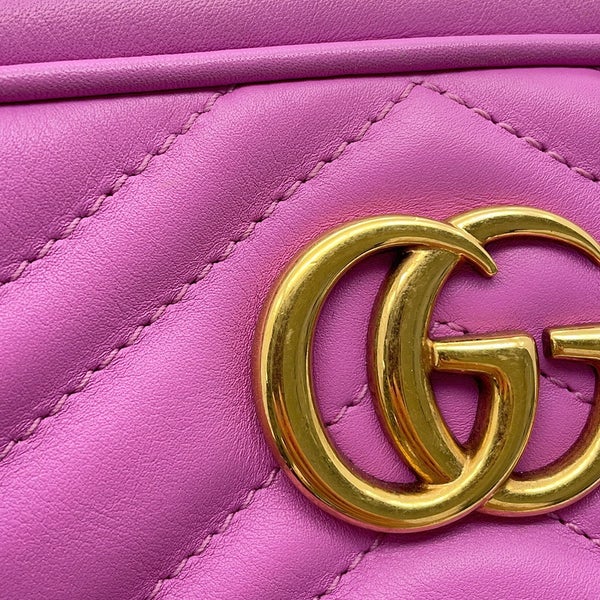 グッチ チェーンショルダーバッグ GGマーモント レザー 448065 GUCCI カメラバッグ