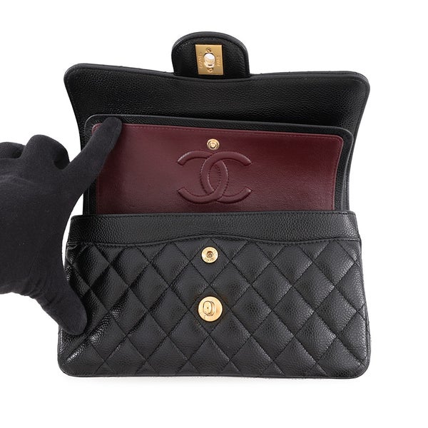 シャネル チェーンショルダーバッグ クラシック マトラッセ23 ココマーク キャビアスキン A01113 CHANEL 黒