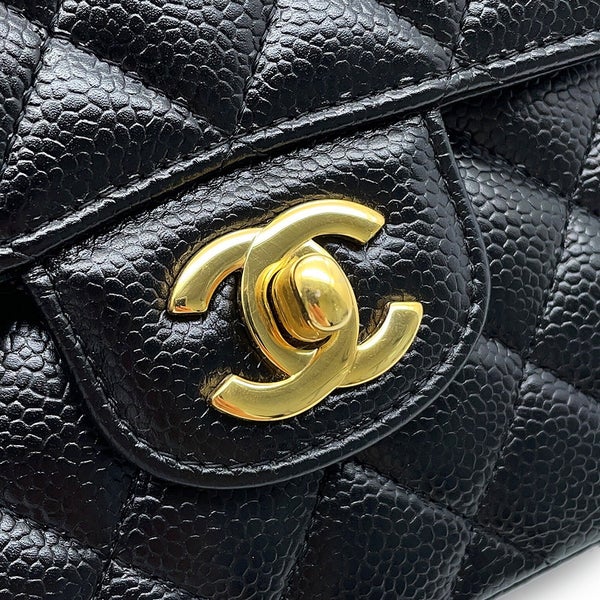 シャネル チェーンショルダーバッグ クラシック マトラッセ23 ココマーク キャビアスキン A01113 CHANEL 黒