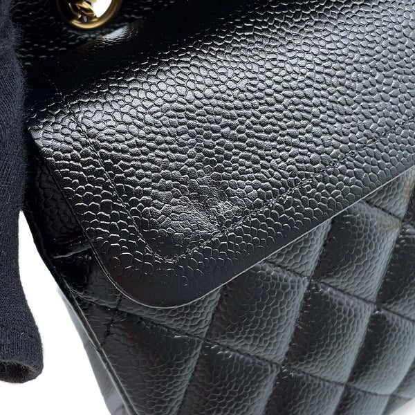 シャネル チェーンショルダーバッグ クラシック マトラッセ23 ココマーク キャビアスキン A01113 CHANEL 黒