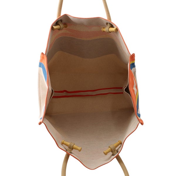 エルメス トートバッグ エスカル・ア・ラ・プラージュ プリント アシエ/シルバー金具 トワルアッシュ HERMES ビーチバッグ