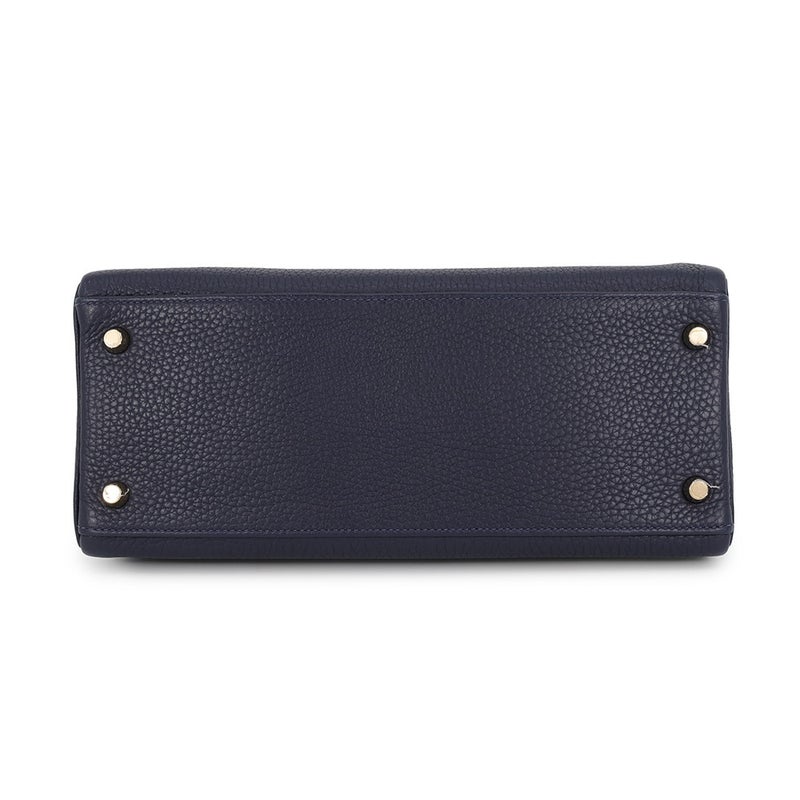 エルメス ハンドバッグ ケリー28 内縫い ブルーニュイ/ゴールド金具 トリヨンクレマンス X刻印 HERMES Kelly 2wayショルダー