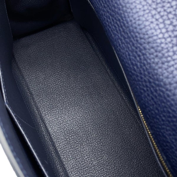 エルメス ハンドバッグ ケリー28 内縫い ブルーニュイ/ゴールド金具 トリヨンクレマンス X刻印 HERMES Kelly 2wayショルダー