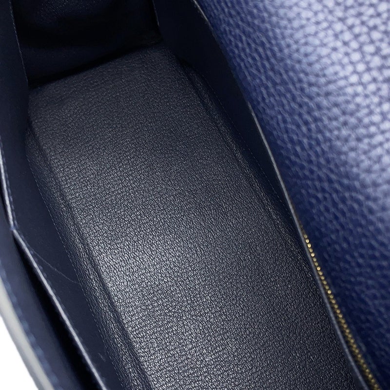 エルメス ハンドバッグ ケリー28 内縫い ブルーニュイ/ゴールド金具 トリヨンクレマンス X刻印 HERMES Kelly 2wayショルダー