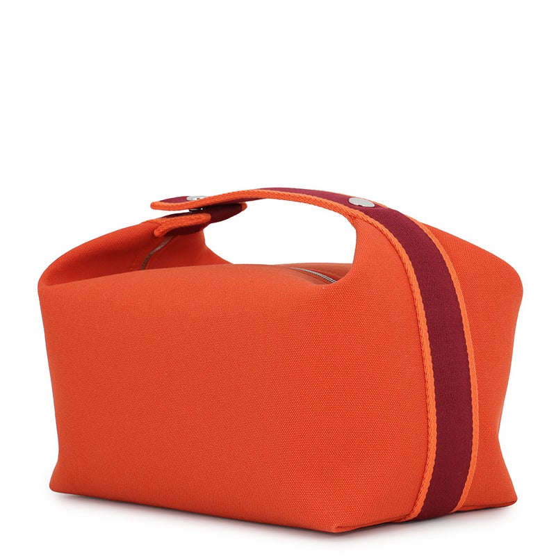 エルメス ポーチ ブリッド・ア・ブラックGM オランジュ・フー/シルバー金具 キャンバス HERMES バッグ 小物入れ