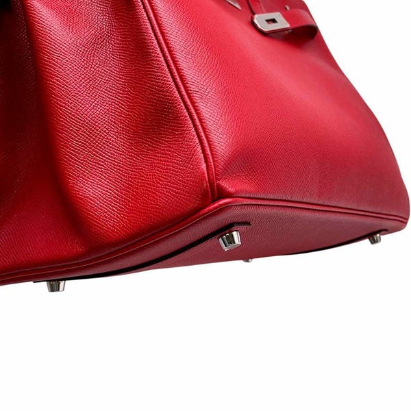エルメス バーキン35 ルージュカザック/シルバー金具 エプソン R刻印 HERMES Birkin ハンドバッグ