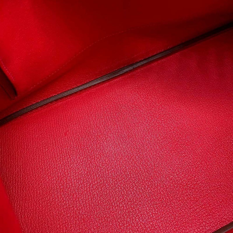 エルメス バーキン35 ルージュカザック/シルバー金具 エプソン R刻印 HERMES Birkin ハンドバッグ