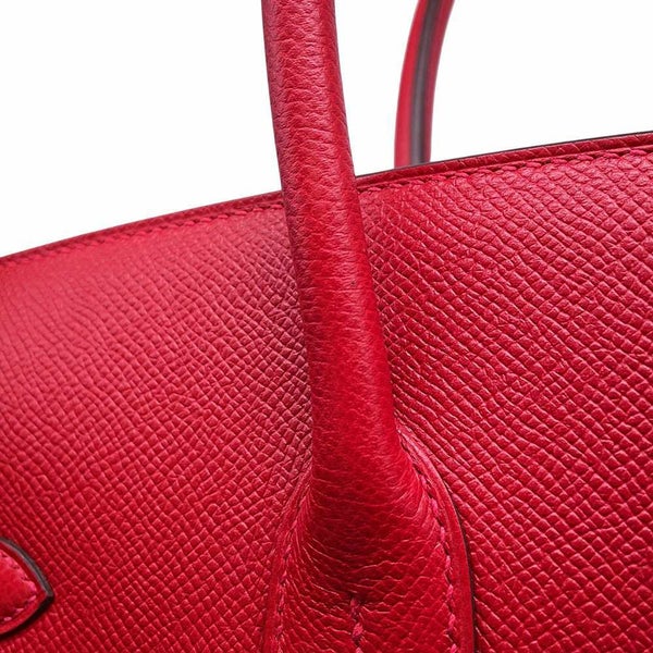 エルメス バーキン35 ルージュカザック/シルバー金具 エプソン R刻印 HERMES Birkin ハンドバッグ