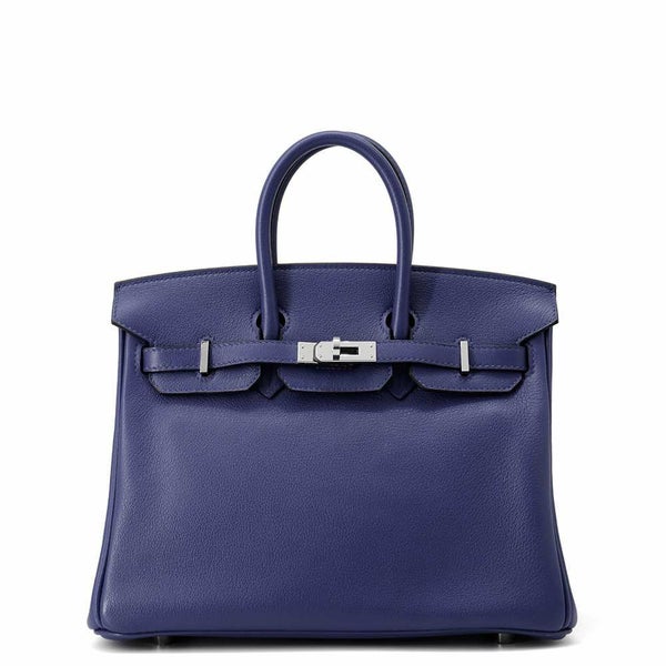 エルメス バーキン25 ヴェルソ ブルーアンクル/コルヴェール/シルバー金具 トリヨンノビーヨ Z刻印 HERMES Birkin