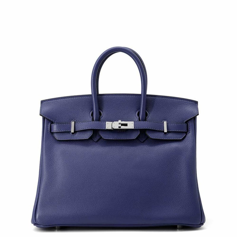 エルメス バーキン25 ヴェルソ ブルーアンクル/コルヴェール/シルバー金具 トリヨンノビーヨ Z刻印 HERMES Birkin
