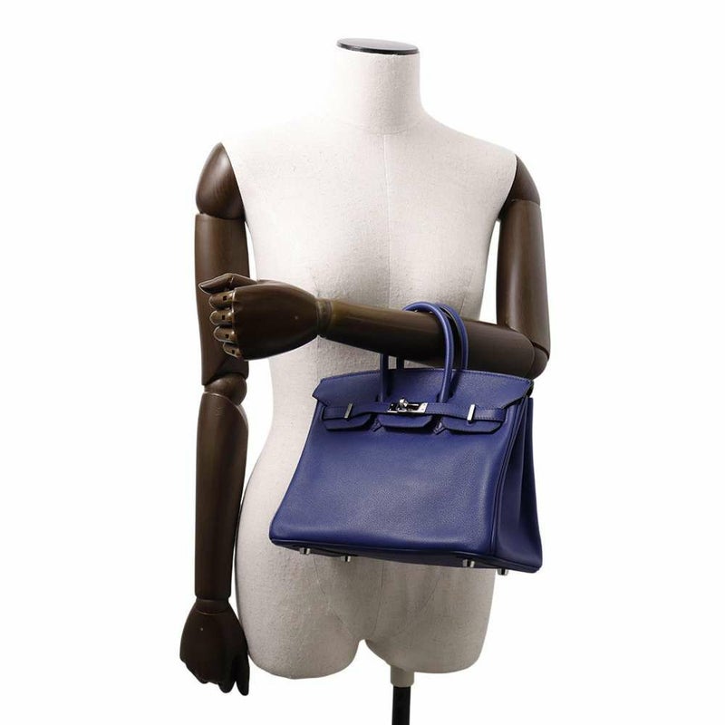 エルメス バーキン25 ヴェルソ ブルーアンクル/コルヴェール/シルバー金具 トリヨンノビーヨ Z刻印 HERMES Birkin