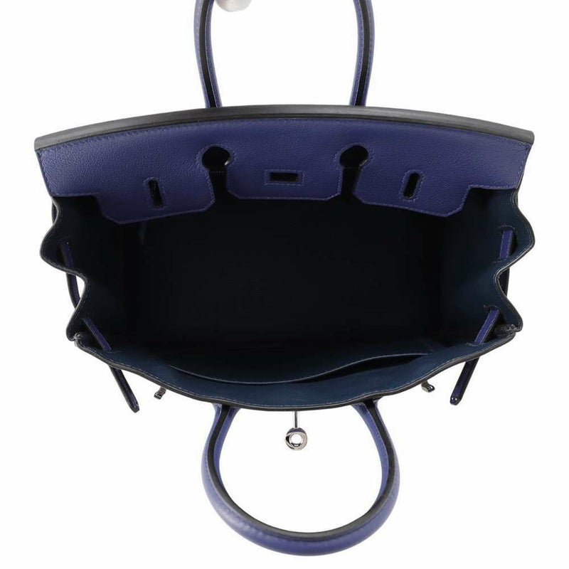 エルメス バーキン25 ヴェルソ ブルーアンクル/コルヴェール/シルバー金具 トリヨンノビーヨ Z刻印 HERMES Birkin