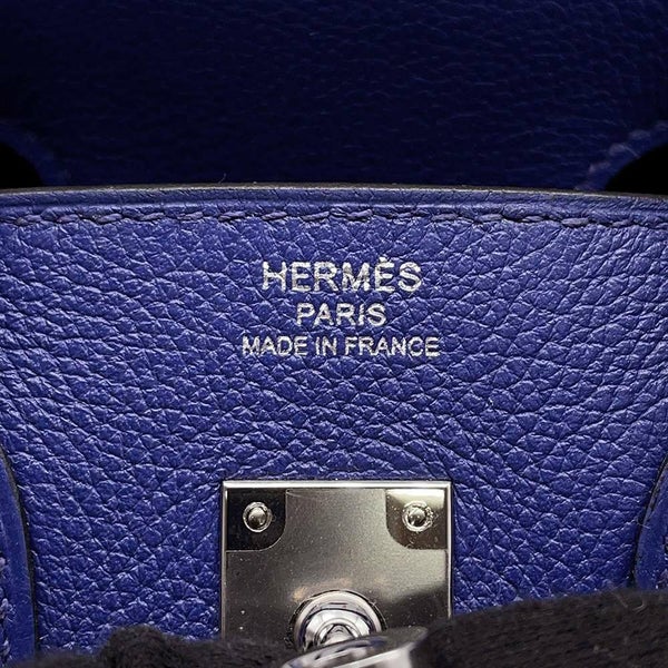 エルメス バーキン25 ヴェルソ ブルーアンクル/コルヴェール/シルバー金具 トリヨンノビーヨ Z刻印 HERMES Birkin