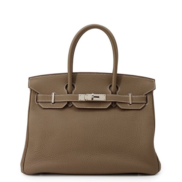 エルメス バーキン30 エトゥープ/シルバー金具 トゴ □Q刻印 HERMES Birkin ハンドバッグ