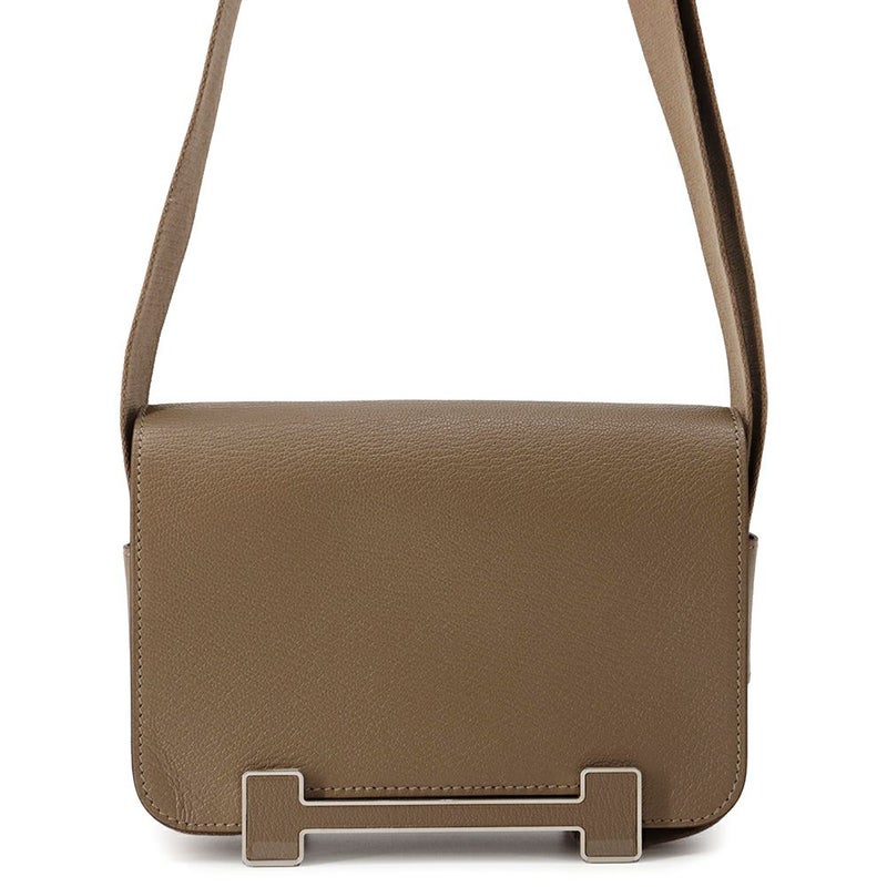 エルメス ショルダーバッグ ゲタ エトゥープ/シルバー金具 シェブルミゾル B刻印