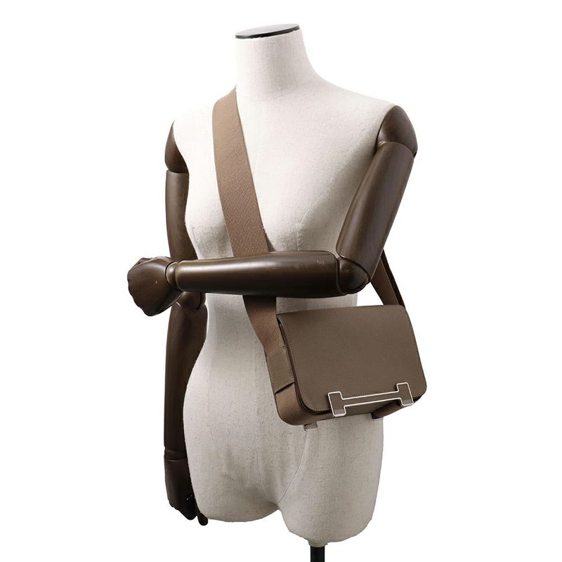 エルメス ショルダーバッグ ゲタ エトゥープ/シルバー金具 シェブルミゾル B刻印