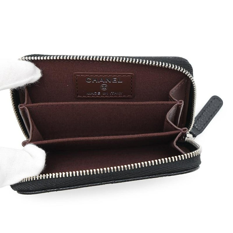シャネル コインケース クラシック ジップコインパース マトラッセ ココマーク キャビアスキン AP0216 CHANEL 財布 黒