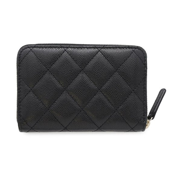 シャネル コインケース ココマーク マトラッセ ジップ コインパース ラインストーン キャビアスキン AP4560 CHANEL 財布 黒