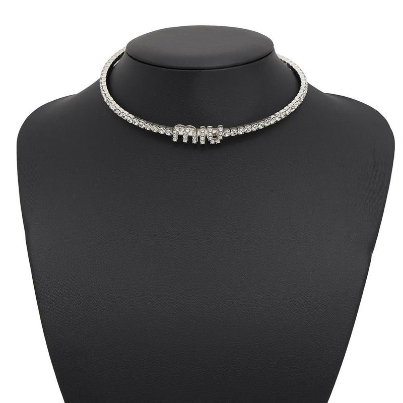 ミュウミュウ ネックレス クリスタル 5JC871 Miu Miu アクセサリー チョーカー