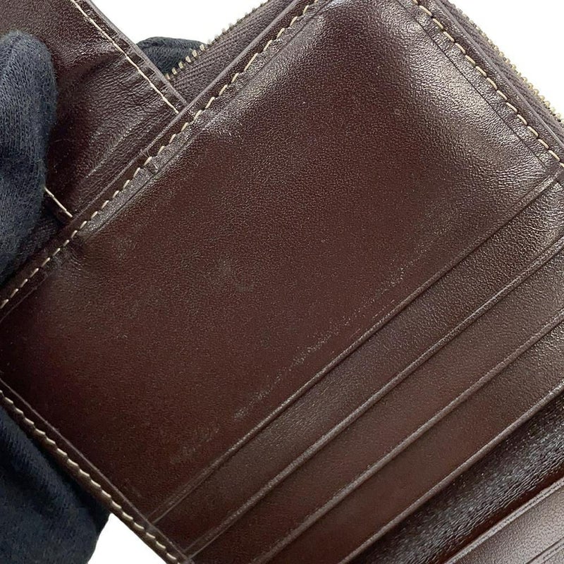 フェンディ 二つ折り財布 ズッカ柄 総柄 コンパクト ジップウォレット レザー FENDI