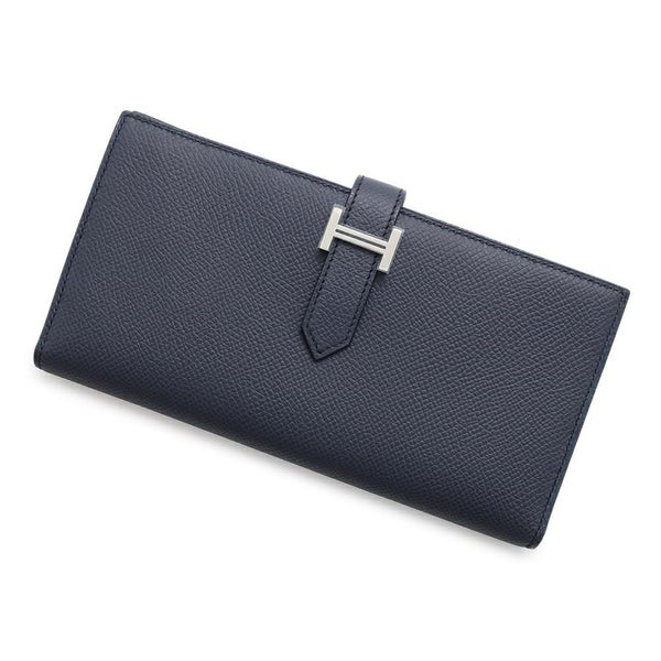 エルメス 長財布 ベアンスフレ ブルーインディゴ/シルバー金具 エプソン B刻印 HERMES