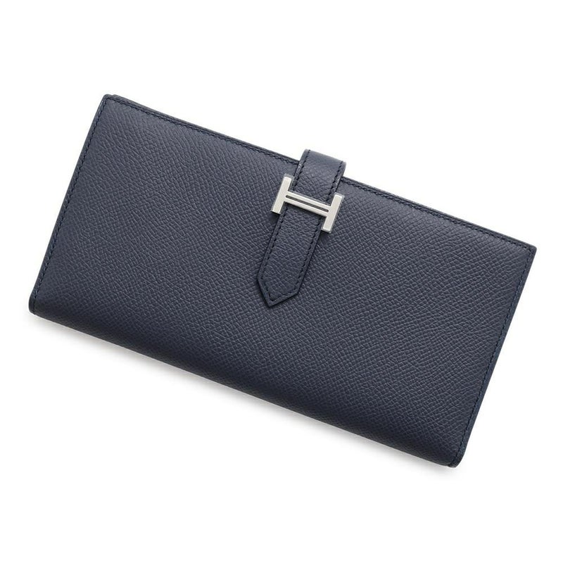 エルメス 長財布 ベアンスフレ ブルーインディゴ/シルバー金具 エプソン B刻印 HERMES