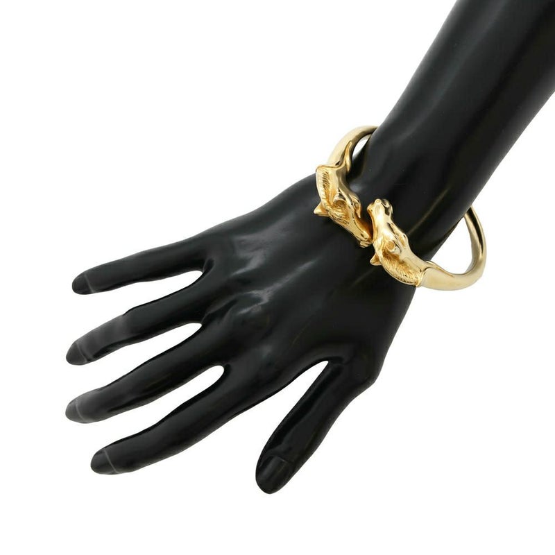 エルメス バングル シュバルホース ダブルヘッド 馬モチーフ メタル HERMES アクセサリー ブレスレット