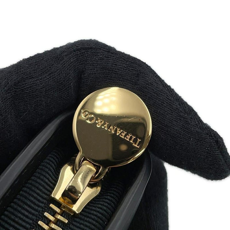 ティファニー 長財布 ハーフムーン ウォレット レザー Tiffany&Co. ラウンドファスナー 黒